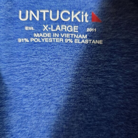 Untuckit Mens Blue Polo Shirt X-Large Polyester‎ Short Sleeve Button-Up Collar - Picture 4 of 5